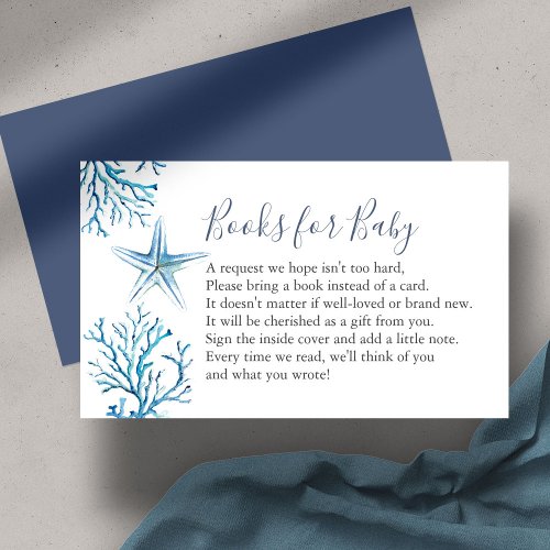 Starfish Book For Baby Invitation Enclosure Card