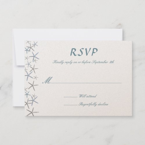 Starfish Border Wedding Reply Enclosure Card