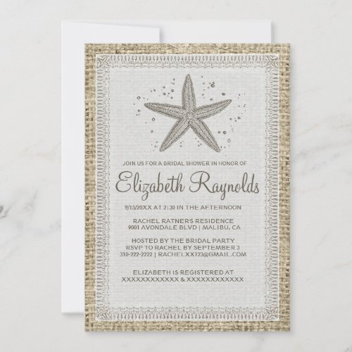 Starfish Bridal Shower Invitations