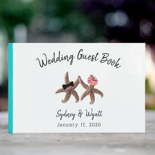 Starfish Bride and Groom Wedding Guest Book