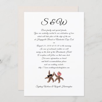 Starfish Bride And Groom Wedding Letter Invitation by sandpiperWedding at Zazzle