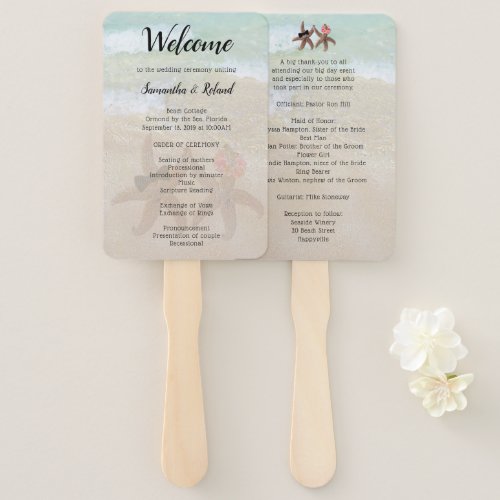 Starfish Bride n Groom Rectangular Fan Programs