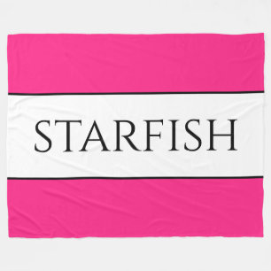 STARFISH Bright Fun Cute Candy Pink White Stripes Fleece Blanket