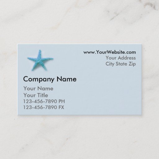 Customizable Starfish Business Card