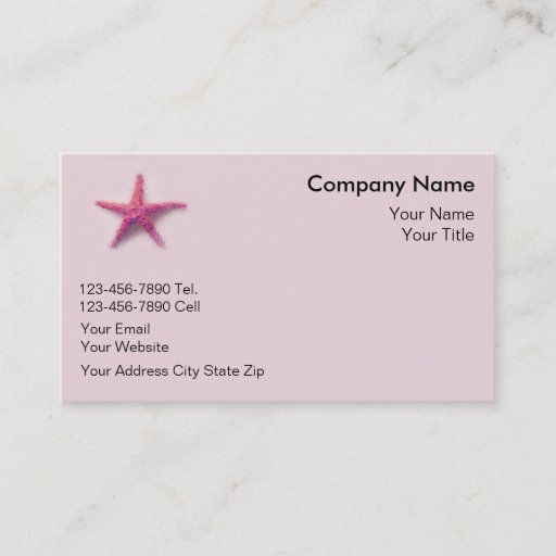 Customizable Starfish Business Cards
