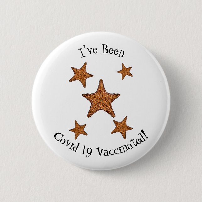 Starfish cartoon illustration button (Front)