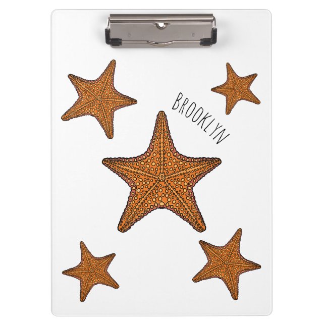 Starfish cartoon illustration clipboard (Front)