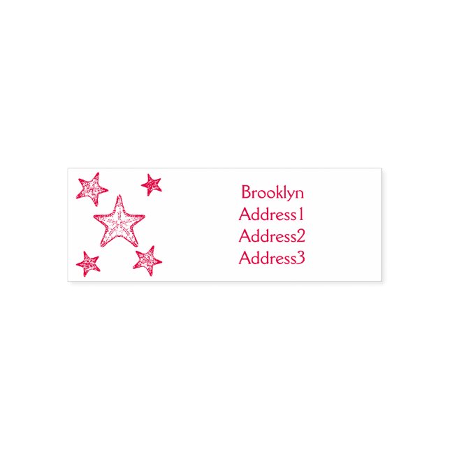 Starfish cartoon illustration self-inking stamp (Design)