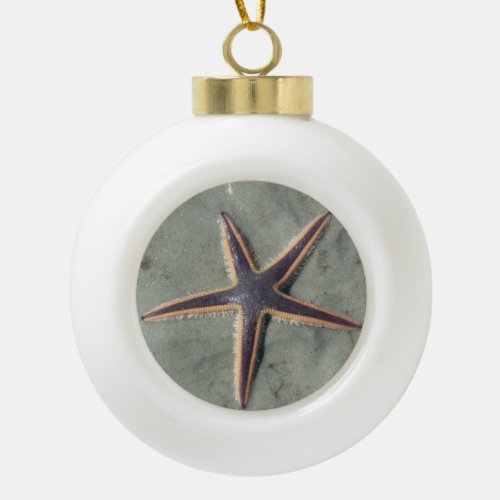 Starfish Ceramic Ball Christmas Ornament