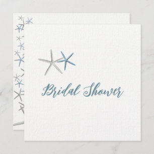 Starfish Champagne Bridal Shower Invitations