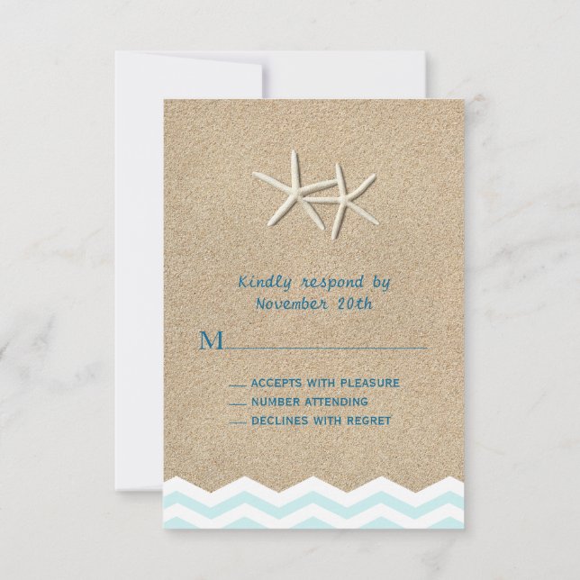 Starfish Chevron RSVP Card (Back)
