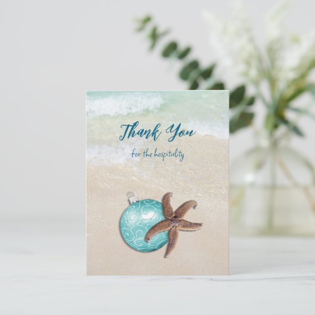Starfish Christmas Hospitality Thank You Card (Standing Front)