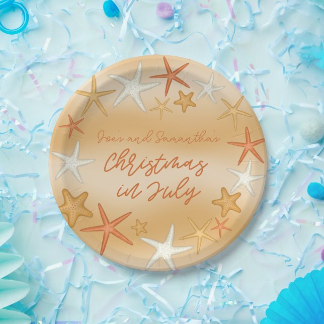 Starfish Christmas in July  Paper Plates (Starfish Christmas in July Paper Plates)