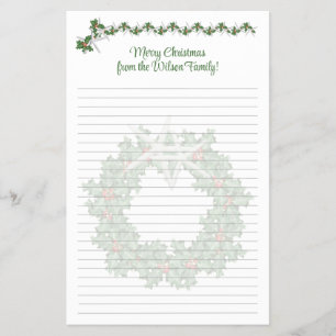 Starfish Christmas Newsletter Lined Paper