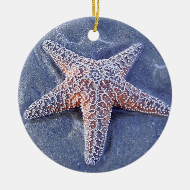 Starfish Christmas Oranament Ceramic Ornament (Front)