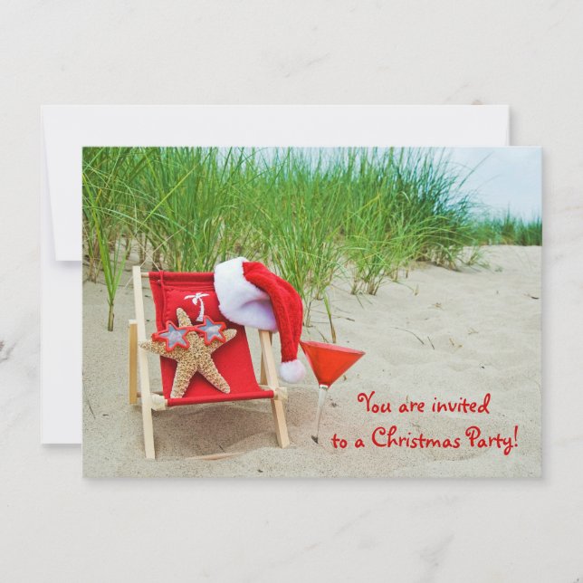 Starfish Christmas Party Invite (Front)