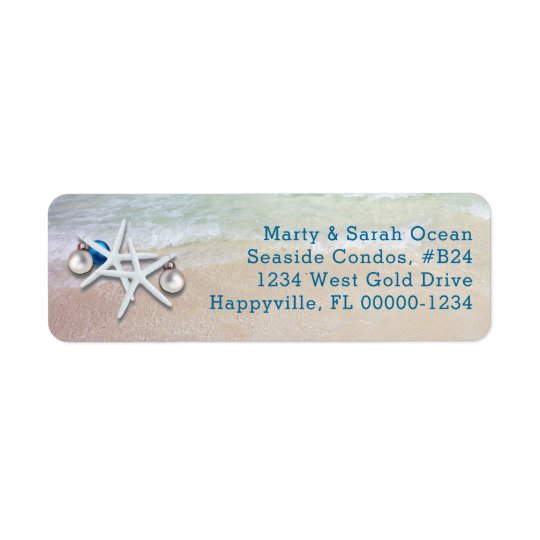 Starfish Christmas Return Address Beach Life Label Zazzle Com