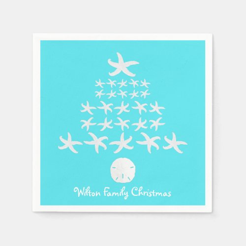 Starfish Christmas Tree Personalized Napkins