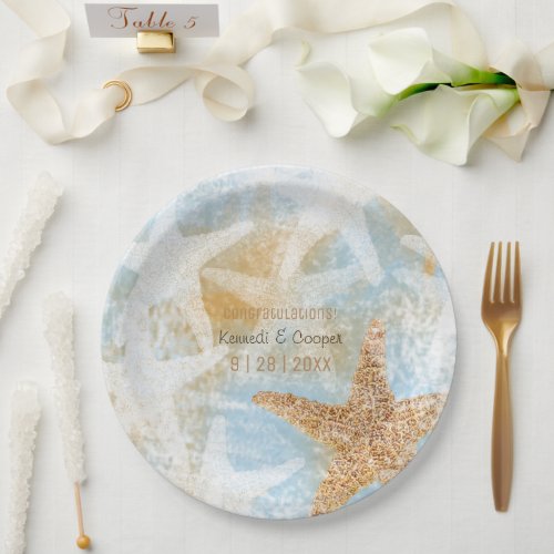 Starfish Coastal Beach Themed Event Paper Plate