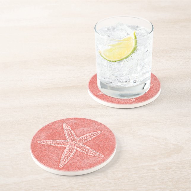 Starfish Coral Pink Sandstone Coaster (Side)
