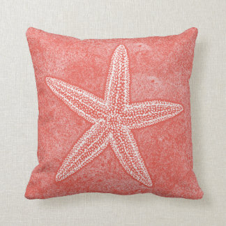 Starfish Coral Pink Throw Pillow