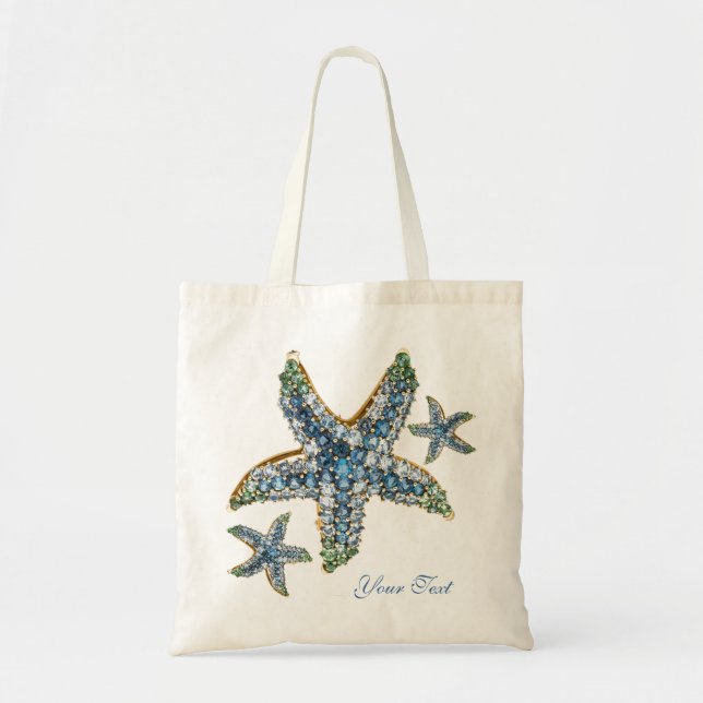 Starfish Costume Jewelry Beach Tote Bag AddUr Text (Front)