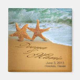 Starfish Couple ASK ME TO PUT NAMES IN THE SAND Magnet