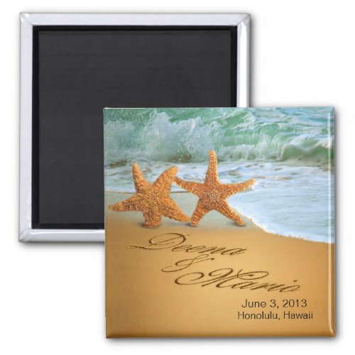 Starfish Couple ASK ME TO PUT NAMES IN THE SAND Magnet