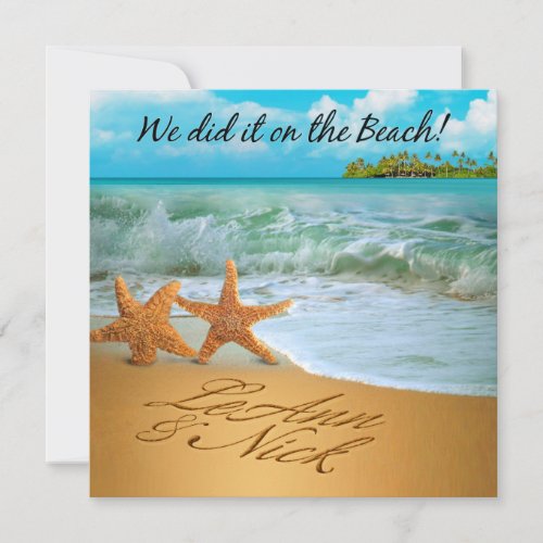 Starfish Couple ASK TO HAVE YOUR NAMES PUT IN SAND Announcement