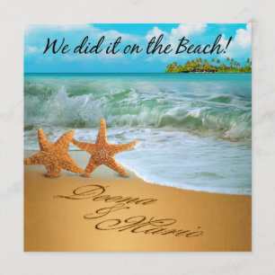 Starfish Couple ASK TO HAVE YOUR NAMES PUT IN SAND Invitation