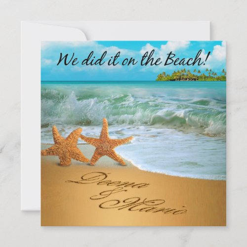 Starfish Couple ASK TO HAVE YOUR NAMES PUT IN SAND Invitation