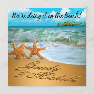 Starfish Couple ASK TO HAVE YOUR NAMES PUT IN SAND Invitation
