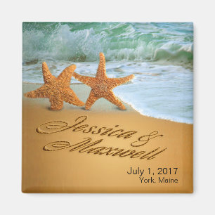 Starfish Couple ASK TO HAVE YOUR NAMES PUT IN SAND Magnet