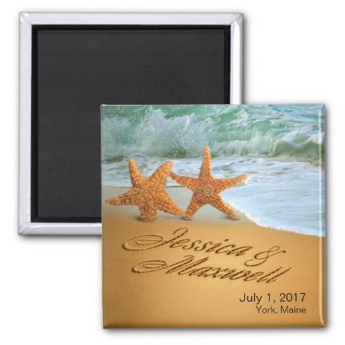 Starfish Couple ASK TO HAVE YOUR NAMES PUT IN SAND Magnet