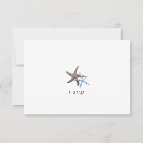 Starfish Couple Beach Themed Wedding Reply Card