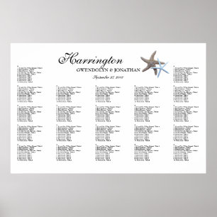 Starfish Couple Beach Wedding Seating Chart