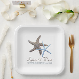 Starfish Couple Custom Adventure Begins Paper Plates