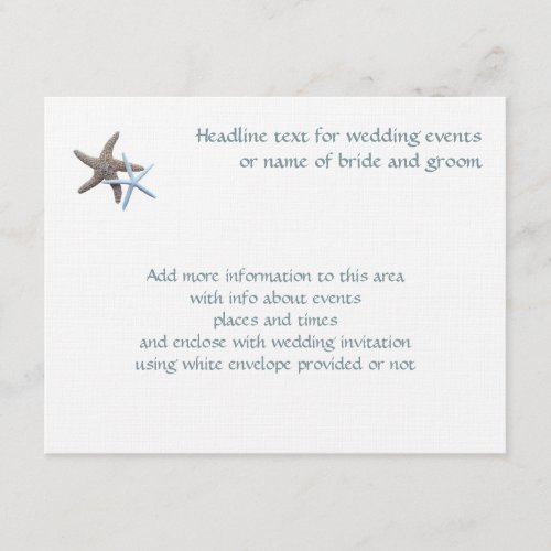 Starfish Couple Enclosure Event Cards