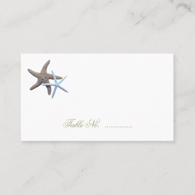 Starfish Couple Escort Seating Cards (Front)