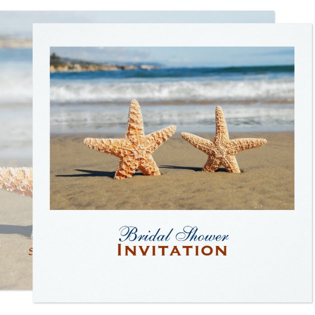 Starfish Couple On The Beach Bridal Shower Invitation
