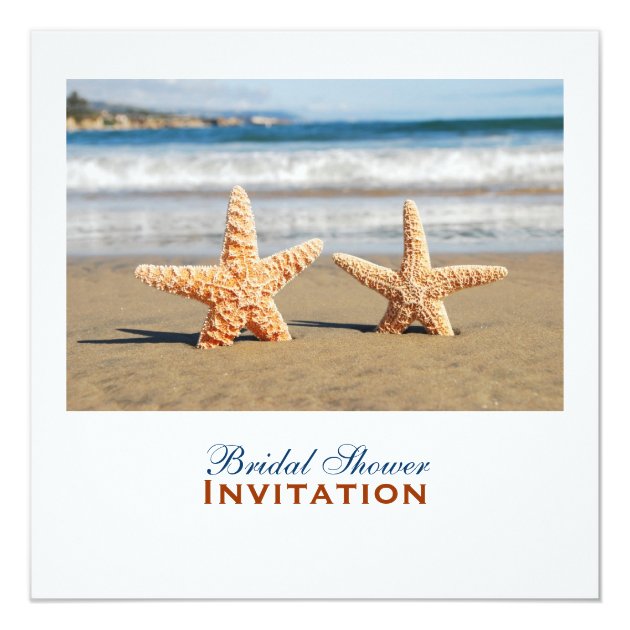 Starfish Couple On The Beach Bridal Shower Invitation