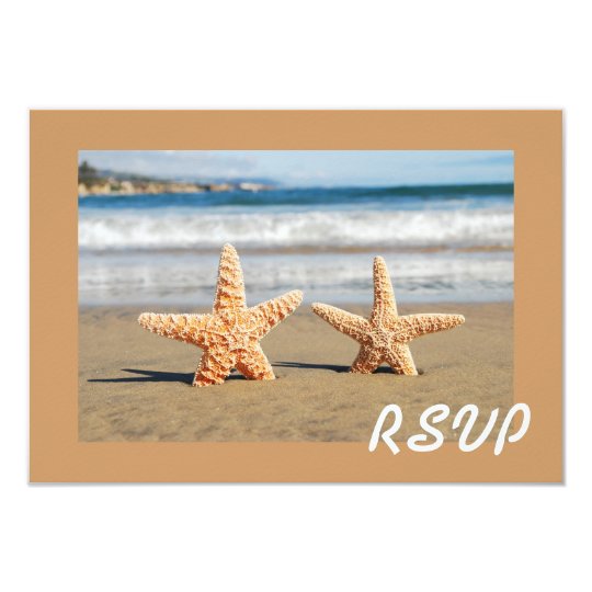 Starfish Couple on the Beach RSVP Card