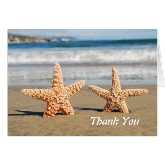 Starfish Couple On The Beach Thank You Cards Zazzle