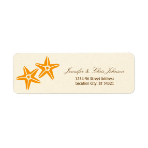 Starfish Couple Summer Beach Wedding Label