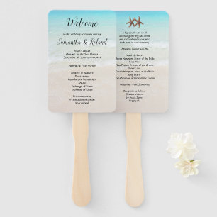 Starfish Couple Wedding Rectangular Fan Program