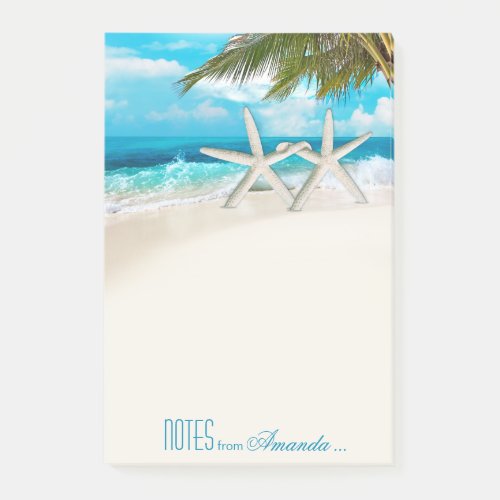 Starfish Couple White Sands Beach Personalized Post_it Notes