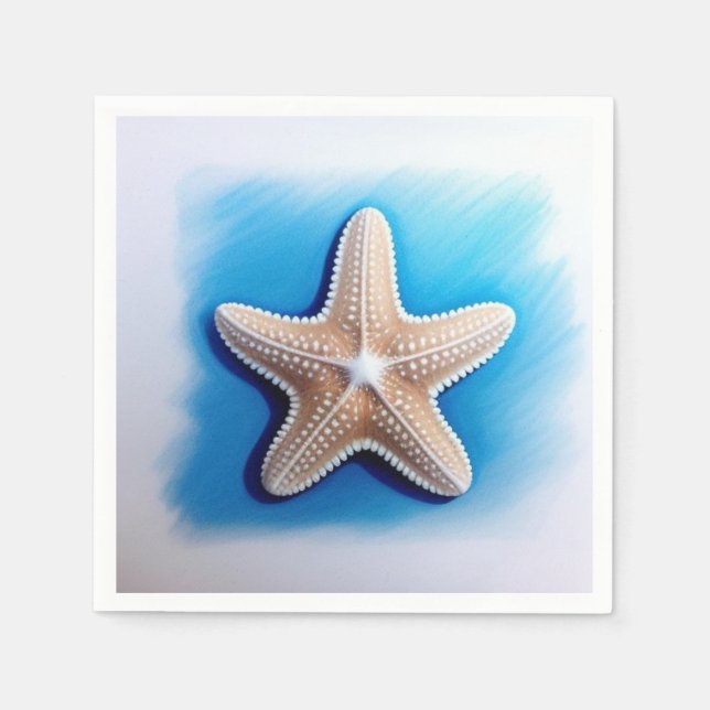 Starfish Crayon Drawing Napkins (Front)