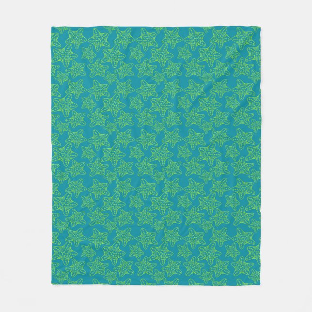 Starfish Crowd Pattern Fleece Blanket (Front)
