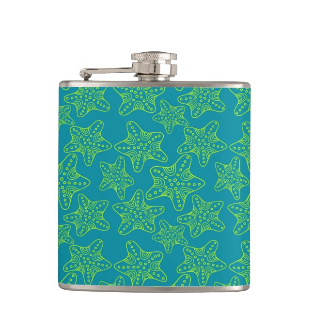 Starfish Crowd Pattern Hip Flask (Front)