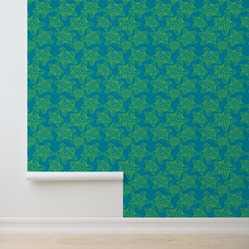 Starfish Crowd Pattern  Monogram Wallpaper